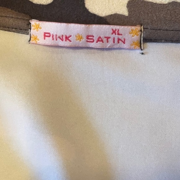 Pink Satin XL brown/cream super soft jersey camouflage shacket with full zip - Picture 4 of 5